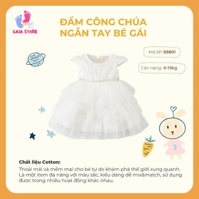 Đầm váy công chúa ngắn tay bé gái