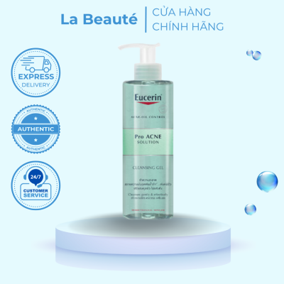 Gel Rửa Mặt Cho Da Dầu Mụn Eucerin ProAcne Solution Cleansing Gel 400ml